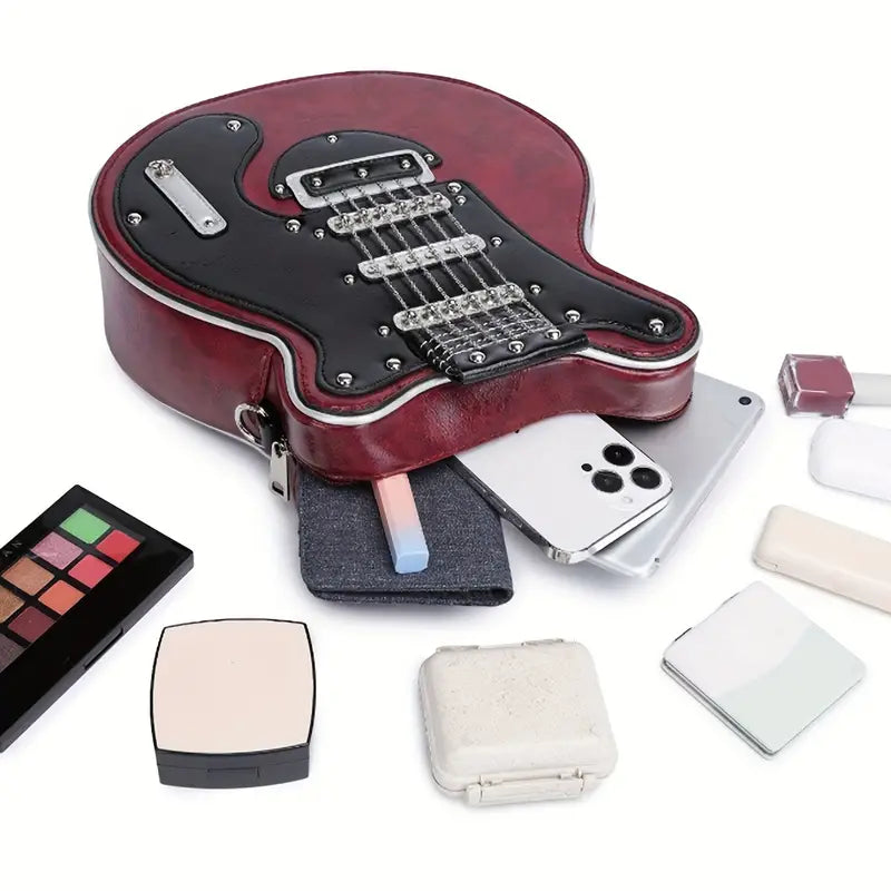 GuitarHero Vintage Retro Gitarren-Crossbody-Tasche | Rockiger Look | Modische Umhängetasche