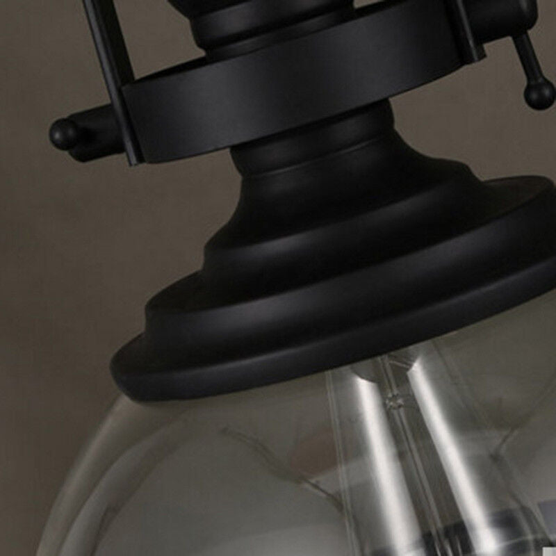 LustreVibe Retro Kronleuchter | Antikes Glas & Eisen | Industrie Stil | Hängende Deckenleuchte | Vintage Beleuchtung