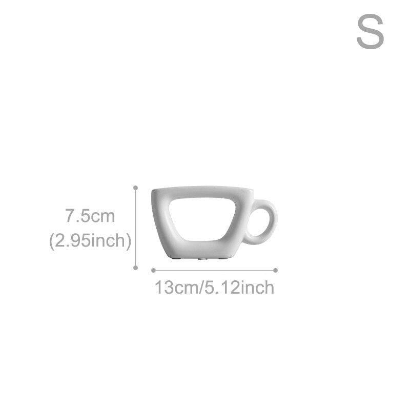 CeramiTea Weiße Keramikvasen | Teetassen-Design | Handgefertigte Deko-Vasen | Elegante Wohnaccessoires