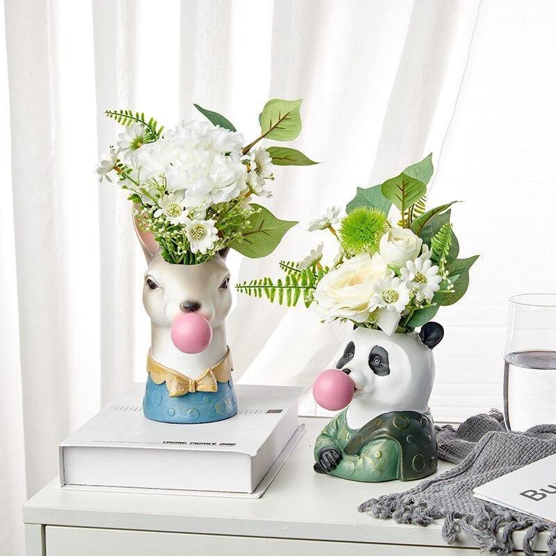 BubbleBeast Tierische Deko-Vase | Kreative Blumenvase mit Charakter