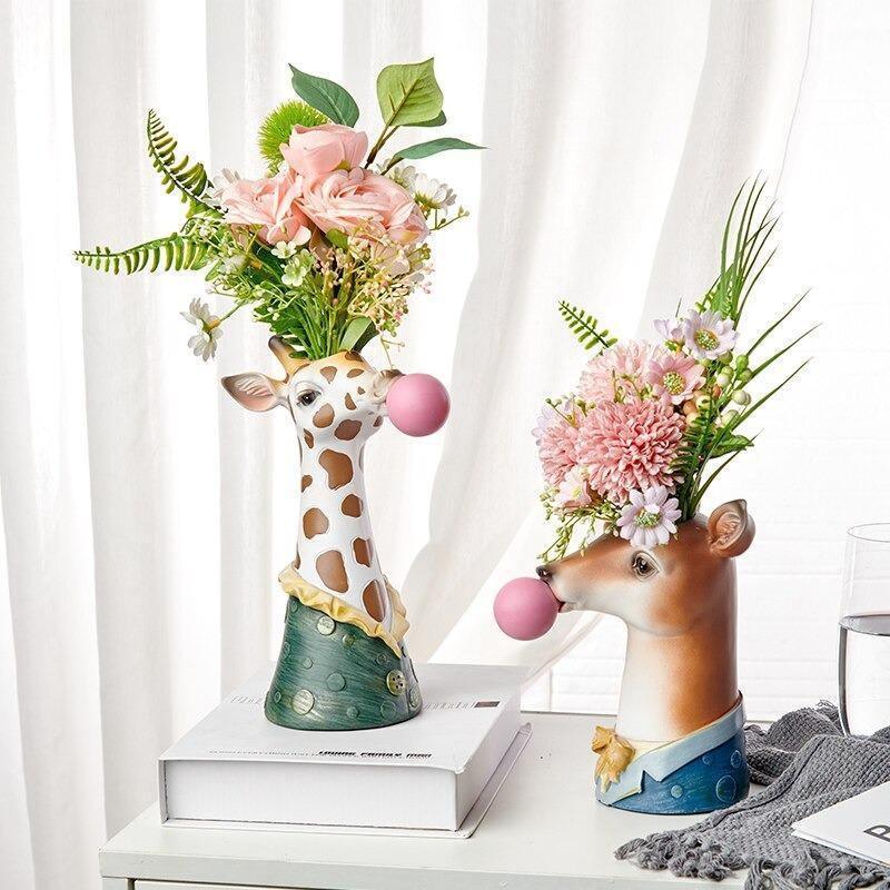 BubbleBeast Tierische Deko-Vase | Kreative Blumenvase mit Charakter