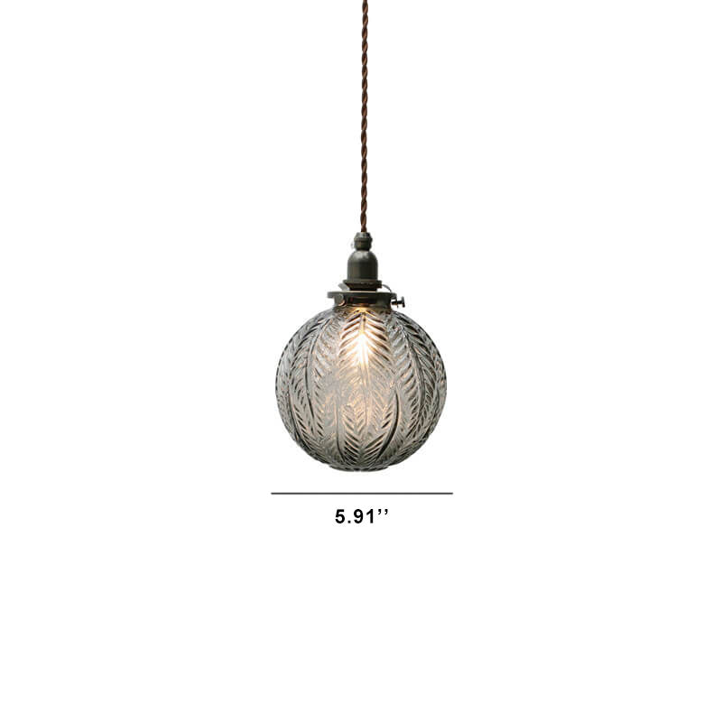LotuSphere Retro Glas Pendelleuchte | Elegantes Design | Lotus-Struktur | Dekoratives Licht