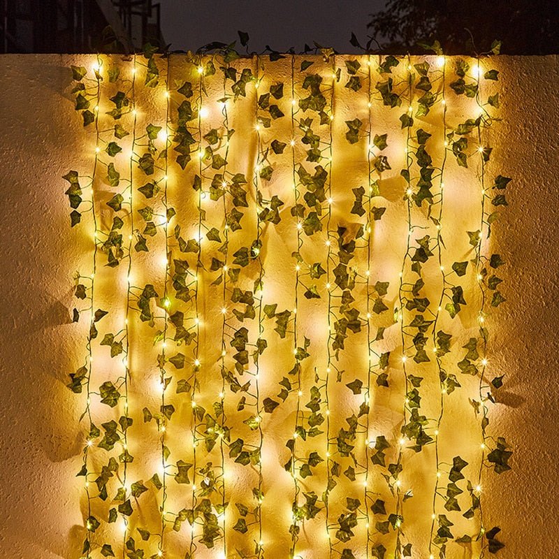 IvyGlow Solar Lichterkette Efeu | Wasserdicht | LED Stimmungslicht für Garten & Balkon | Deko für Außenbereiche