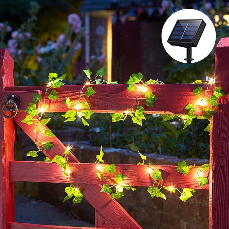 IvyGlow Solar Lichterkette Efeu | Wasserdicht | LED Stimmungslicht für Garten & Balkon | Deko für Außenbereiche