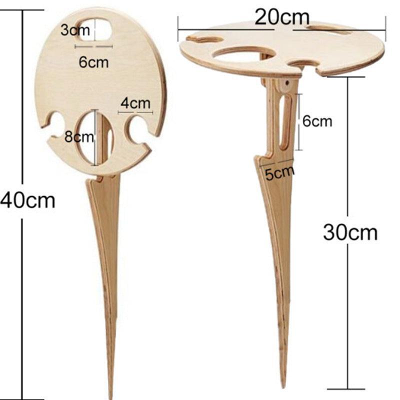 Vinova Outdoor Weintisch Klappbar | Tragbarer Picknicktisch | Holzdesign | Perfekt für Wein und Snacks