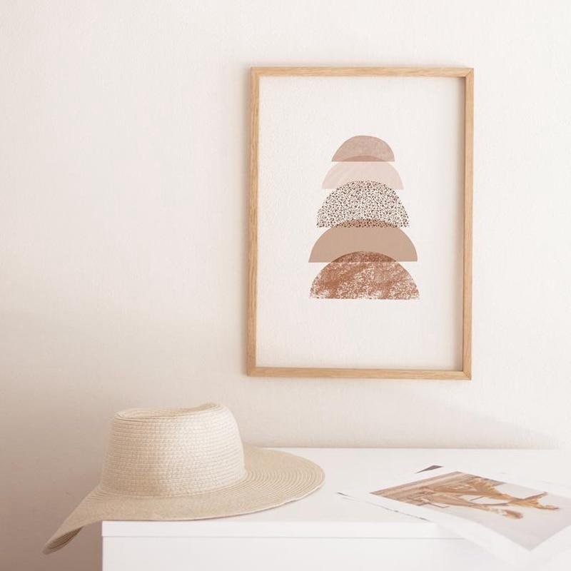 TerraSolis Terracotta Poster Print | Minimalistische Sonnenuntergang Wandkunst | Elegante Wohnzimmer-Deko