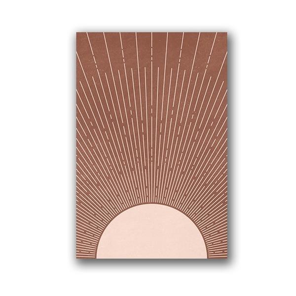 TerraSolis Terracotta Poster Print | Minimalistische Sonnenuntergang Wandkunst | Elegante Wohnzimmer-Deko