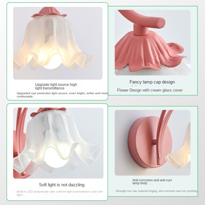 AuroraPetal Französische Retro Wandlampe | Blumen-Design | Romantische Beleuchtung für Garten & Terrasse