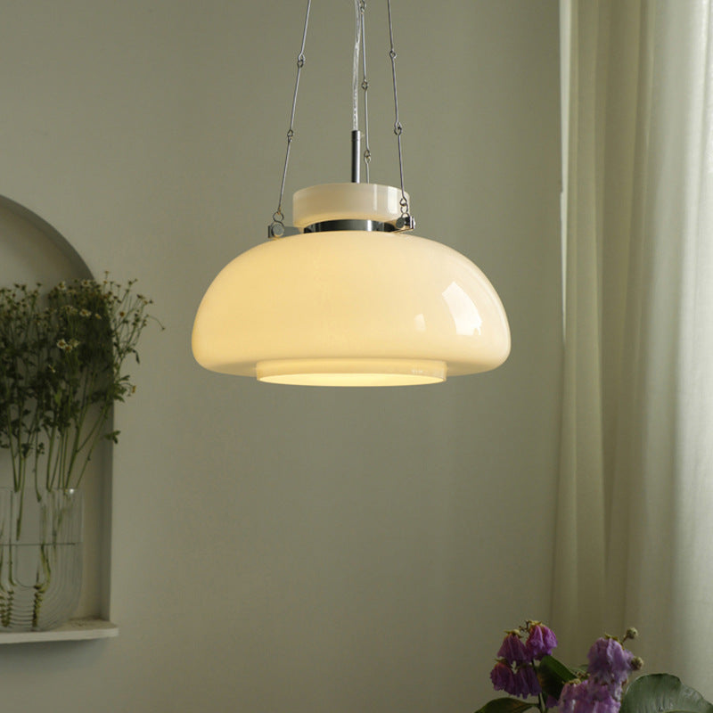 LumoPearl Milchige Pendelleuchte | Modernes Design | LED Beleuchtung | Stilvolle Wohnraum-Deko