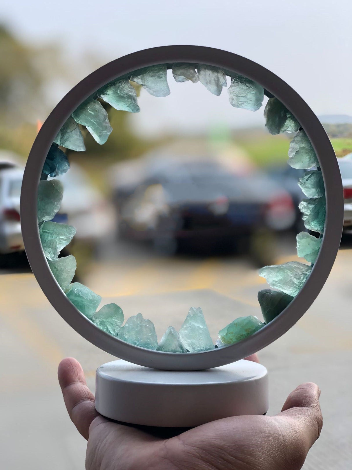 HerbGlo Kristall Nachtlicht | Natürliches LED Tischlicht | Heilkräuter & Stimmungsvolles Design