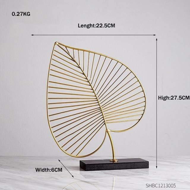 LeafyGlow Skulptur Dekofigur aus Metall | Ginkgo-Design | Wohnaccessoire | Tisch- und Regaldekoration