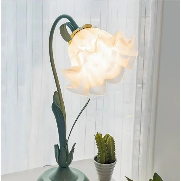 FloraFlex Verstellbare Vintage Blume Tischlampe | Elegantes Design | Dimmbares Licht für Zuhause