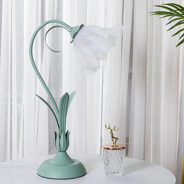 FloraFlex Verstellbare Vintage Blume Tischlampe | Elegantes Design | Dimmbares Licht für Zuhause
