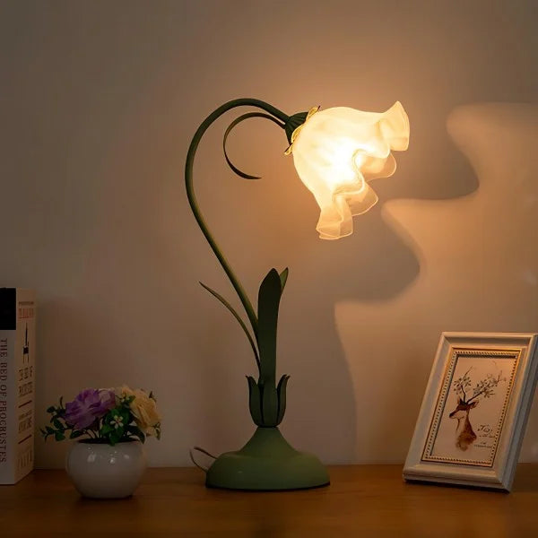 FloraFlex Verstellbare Vintage Blume Tischlampe | Elegantes Design | Dimmbares Licht für Zuhause