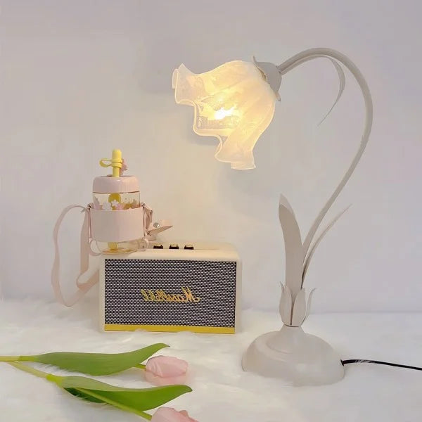 FloraFlex Verstellbare Vintage Blume Tischlampe | Elegantes Design | Dimmbares Licht für Zuhause