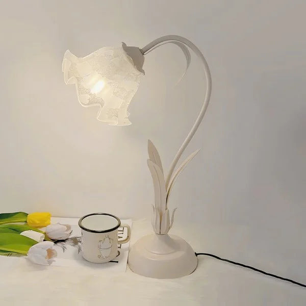 FloraFlex Verstellbare Vintage Blume Tischlampe | Elegantes Design | Dimmbares Licht für Zuhause