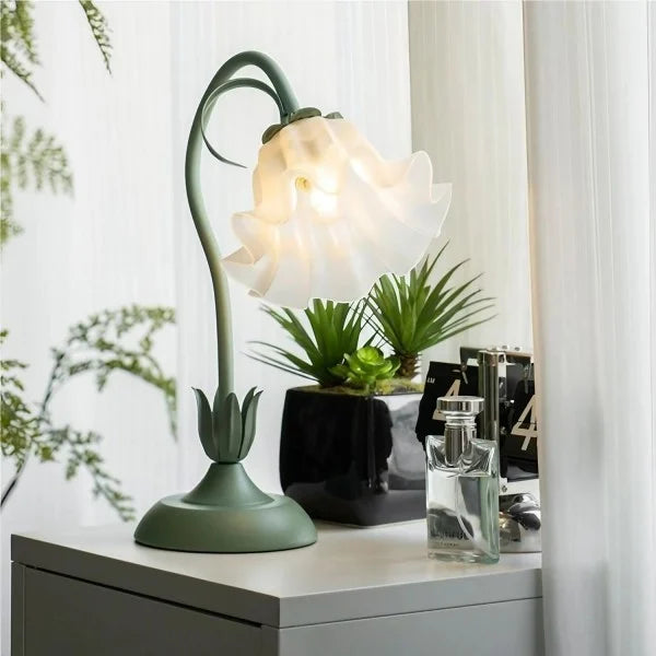 FloraFlex Verstellbare Vintage Blume Tischlampe | Elegantes Design | Dimmbares Licht für Zuhause
