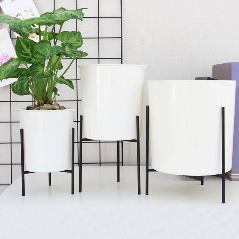 AquaBloom Selbstbewässernder Blumentopf mit Metallständer | Stilvolle Pflanzenpflege | Moderne Wohnkultur