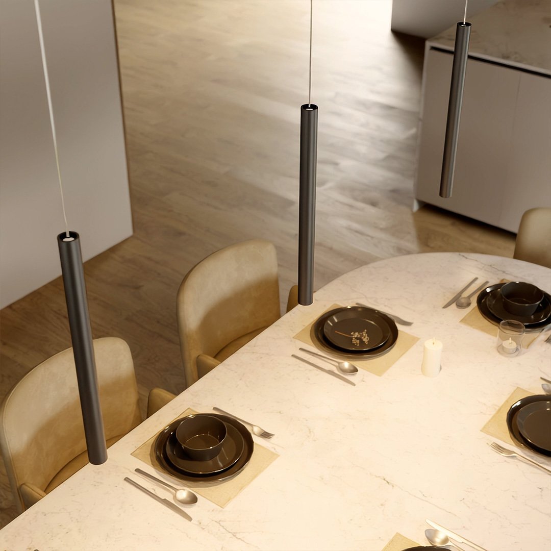 RayAura Minimalistische LED Pendelleuchte | Modernes Design | Elegante Deckenlampe für Wohnzimmer & Büro