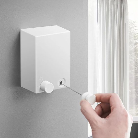 FlexiLine Teleskop-Wäscheleine | Rostfreier Stahl | Unsichtbares Design | Platzsparend für Zuhause