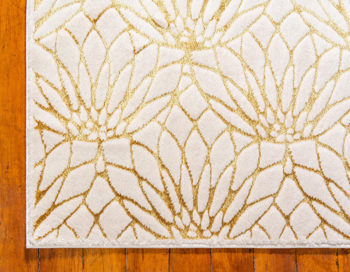 Floriva Lotusblumen-Teppich | Luxus-Design | Hochwertige Musterung | Wohn- & Schlafzimmer-Deko