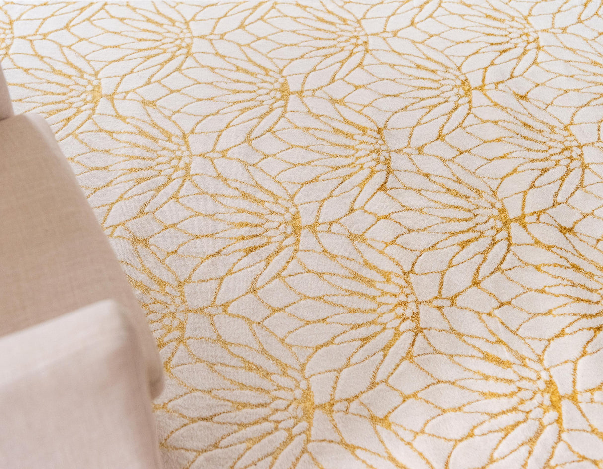 Floriva Lotusblumen-Teppich | Luxus-Design | Hochwertige Musterung | Wohn- & Schlafzimmer-Deko