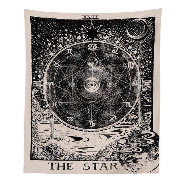 MystiWeave Tarot-Wandteppich "Der Stern" | Spirituelle Deko | Hochwertiger Druck | Boho & Esoterik Stil