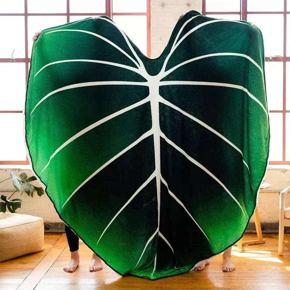 LeafHaven Philodendron Gloriosum Decke | Weiche Riesenblatt-Kuscheldecke | Tropische Deko für Zuhause