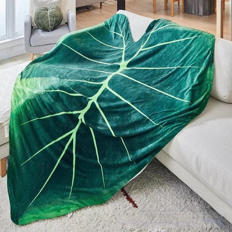 LeafHaven Philodendron Gloriosum Decke | Weiche Riesenblatt-Kuscheldecke | Tropische Deko für Zuhause