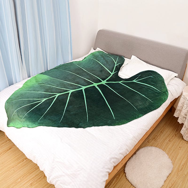 LeafHaven Philodendron Gloriosum Decke | Weiche Riesenblatt-Kuscheldecke | Tropische Deko für Zuhause