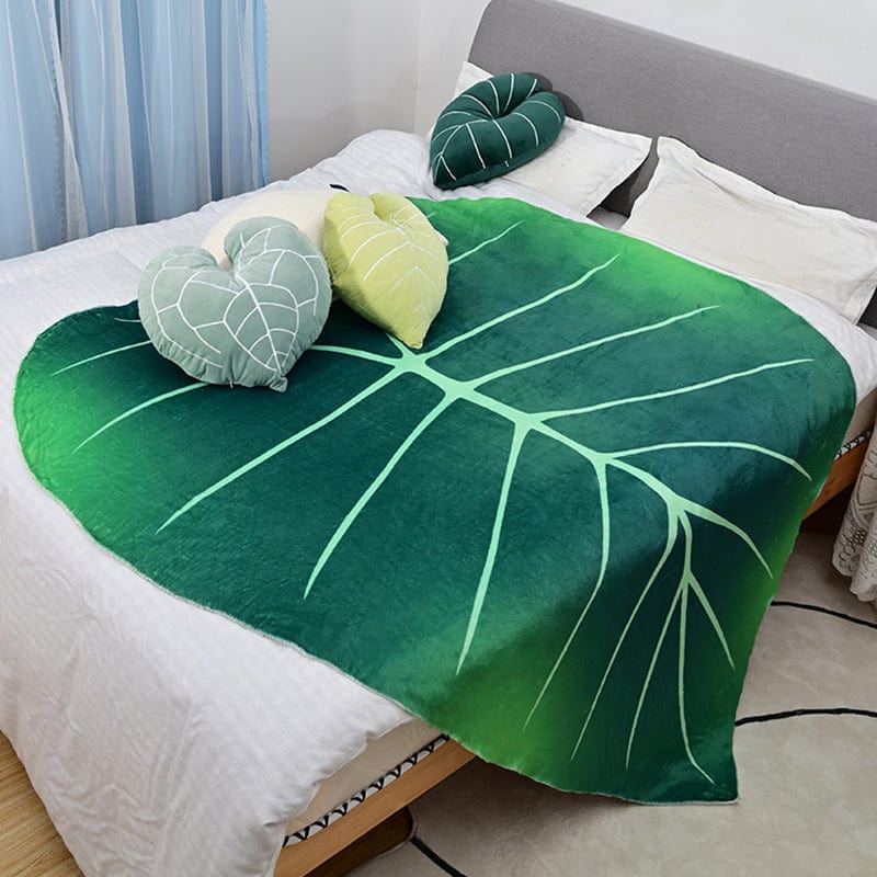 LeafHaven Philodendron Gloriosum Decke | Weiche Riesenblatt-Kuscheldecke | Tropische Deko für Zuhause