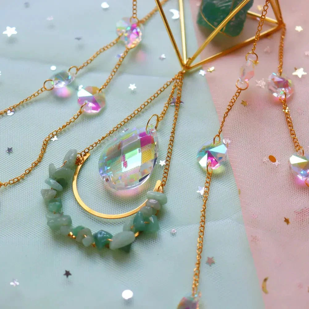 AuraBloom Kristall Sonnenfänger | Heilender Kristall | Feng Shui Dekoration | Positive Energie für Zuhause