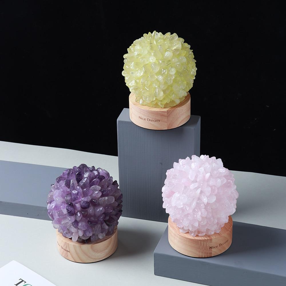 LumaVine Aventurin Kristalllampe | Natürliche Stimmungsbeleuchtung | Dekolampe für Zuhause & Büro