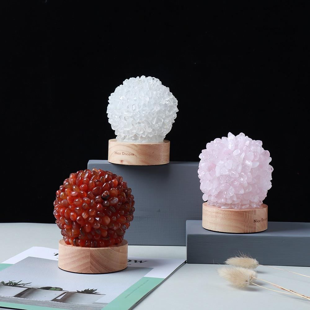 LumaVine Aventurin Kristalllampe | Natürliche Stimmungsbeleuchtung | Dekolampe für Zuhause & Büro