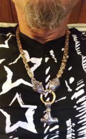 WolfSpirit Edelstahl Halskette & Armband | Doppel-Wolfskopf & Mjolnir Design | Viking Schmuck | 60–90 cm | Robust & Stilvoll