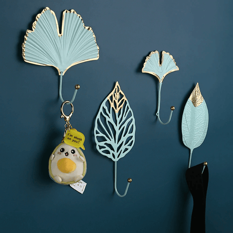 LeafLuxe Metall Wandhaken im Blätterdesign | Elegantes & Funktionales Dekor | In Gold & Blau erhältlich