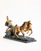 ImperiumChariot Statue eines römischen Gladiatoren-Kampfwagens mit Pferden | Dekofigur im antiken Stil | Luxuriöse Wohnkultur