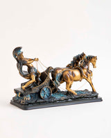 ImperiumChariot Statue eines römischen Gladiatoren-Kampfwagens mit Pferden | Dekofigur im antiken Stil | Luxuriöse Wohnkultur