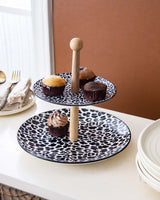 Dolcea 2-stöckiger Kuchenständer | Hochwertige Keramik | Elegantes Design | Perfekt für Gebäck und Fingerfood