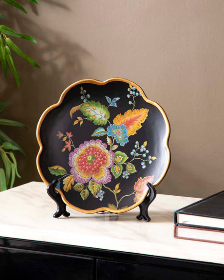 Floranite 'Floral Black' Dekoteller | Vincent van Gogh Ölgemälde | Hochwertiges Porzellan | 10 Zoll Wanddeko