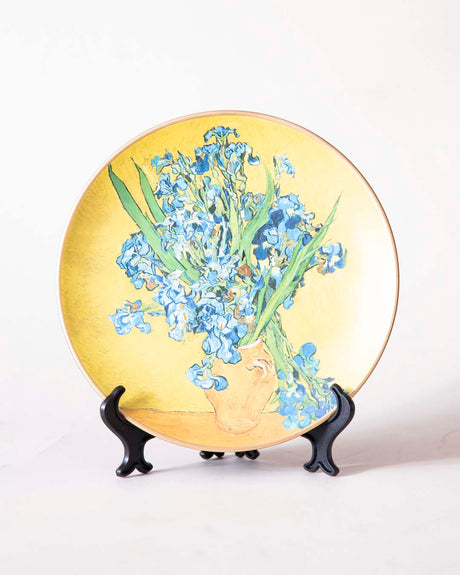 Irisverra 'Iris' Dekoteller | Vincent van Gogh Ölgemälde | Hochwertiges Porzellan | 10 Zoll Wanddeko