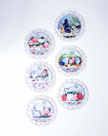 GardenCharm Tee-Untersetzer Set | Dekorative Untersetzer | Set aus 6 | Perfekt für Tee & Kaffee