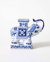 Elephoria Handbemalter Vintage Elefant | Blau-Weißes Deko-Highlight | Exklusive Tischdekoration für Zuhause