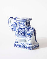 Elephoria Handbemalter Vintage Elefant | Blau-Weißes Deko-Highlight | Exklusive Tischdekoration für Zuhause