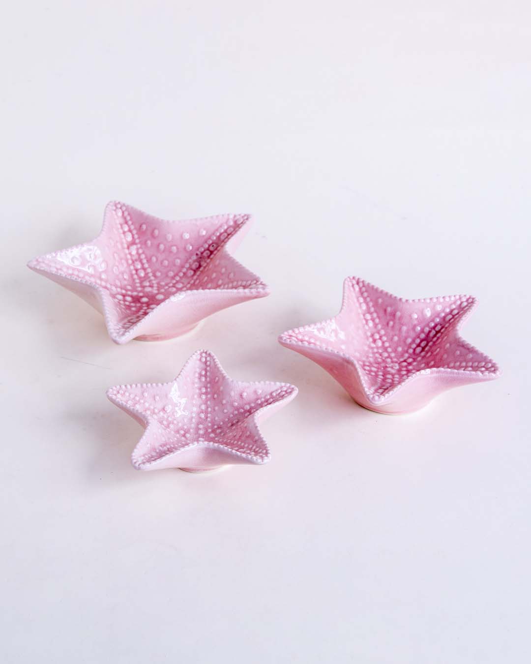 CoralBliss Seestern Nuss-Schalen | Set aus 3 | Rosa Design | Dekorativ & Vielseitig