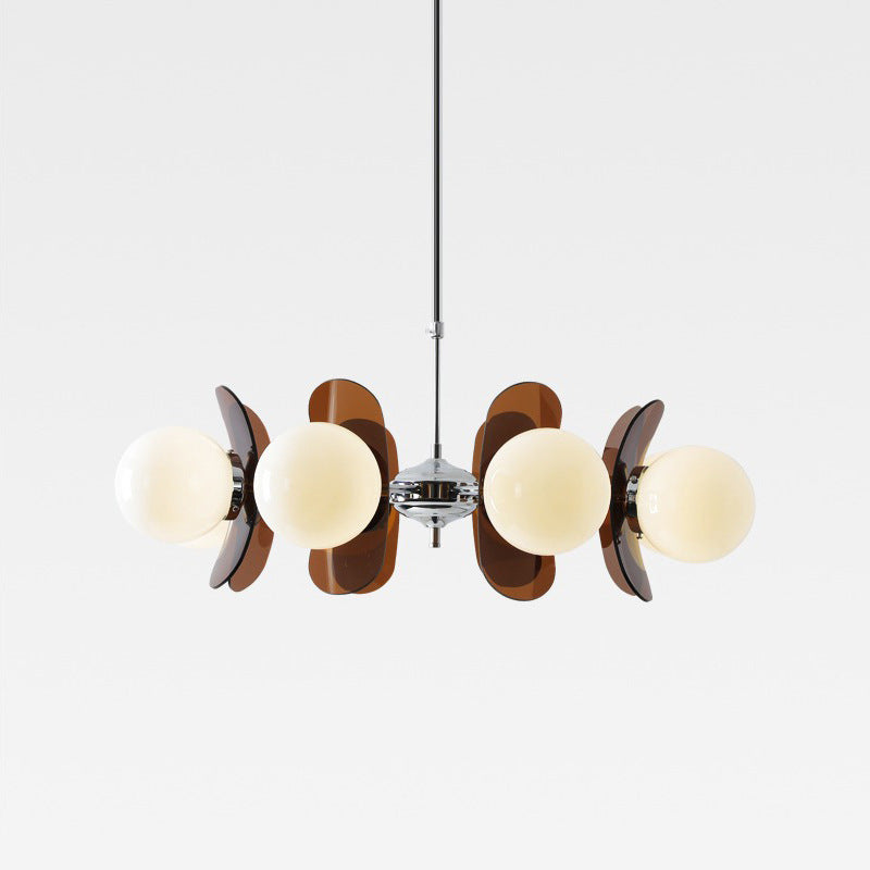 LumiOrion Acryl-Kronleuchter | 3/5/6/8 Lichter | Mid-Century Design für Wohnzimmer & Essbereich
