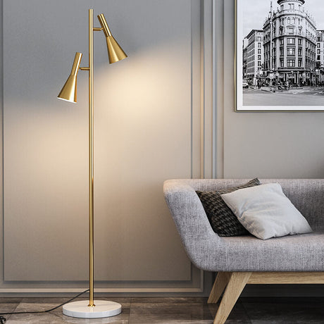 LumoHorn Nordic Design Stehlampe | Minimalistische Drehbare 2-Licht Lampe | Modernes Stehleuchten-Design