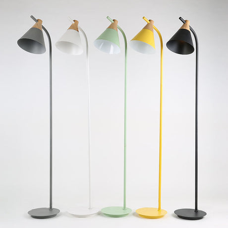 LuxiCone Nordic Macaron Stehlampe | Konischer Lampenschirm | 1 Licht | Kreatives Design | Stehende Bodenleuchte