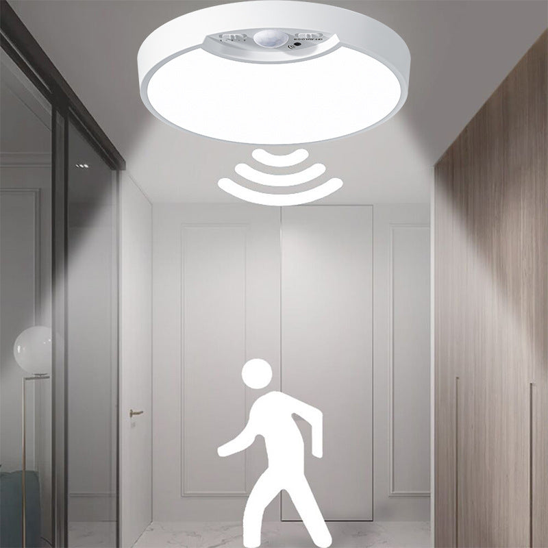 SenseLux Runde LED Deckenleuchte | Bewegungssensor | Weißes Licht | Batteriebetrieben & Wiederaufladbar