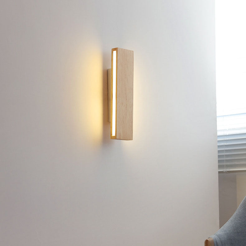 LumoLog Japanischer Minimalistischer Rotierender LED Wandstrahler | Holzoptik | Dimmbar | Modernes Design für Zuhause